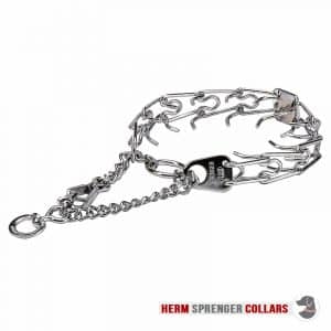 chrome plated prong collar quick release hs35 lrg